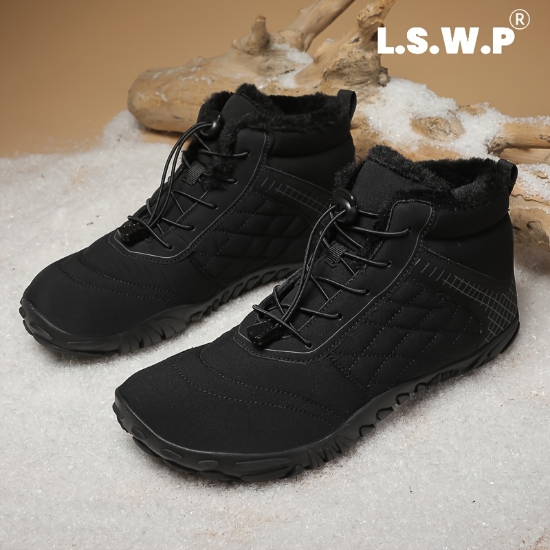 Men's Cozy Fleece-Lined Snow Boots with Reliable Traction